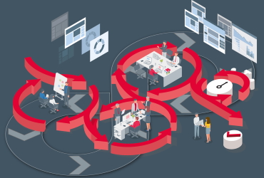 ISO Grafik: bridgingIT-Gruppe - Kompetenzfelder - Business Agility