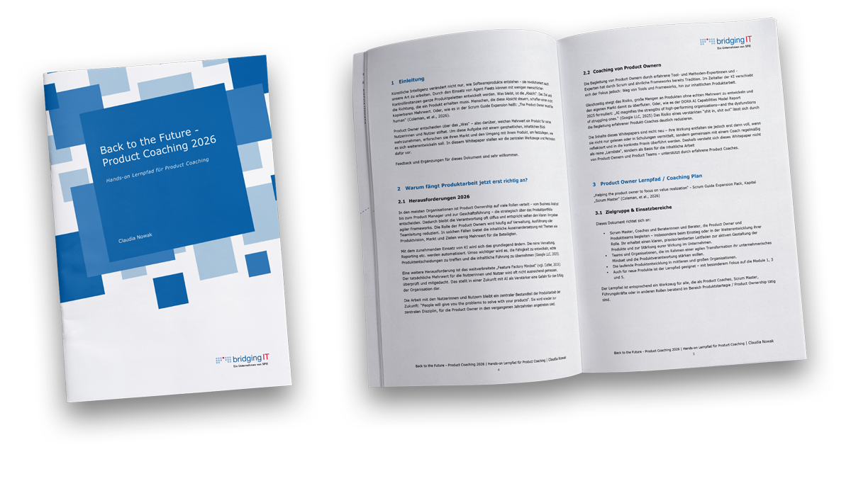 Coverbild zum Whitepaper "Back to the Future - Product Coaching 2026"